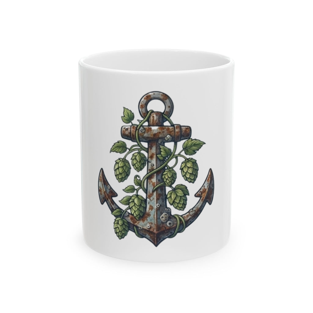 "Rusty Anchor Brewing" White Ceramic Mug — Graphic