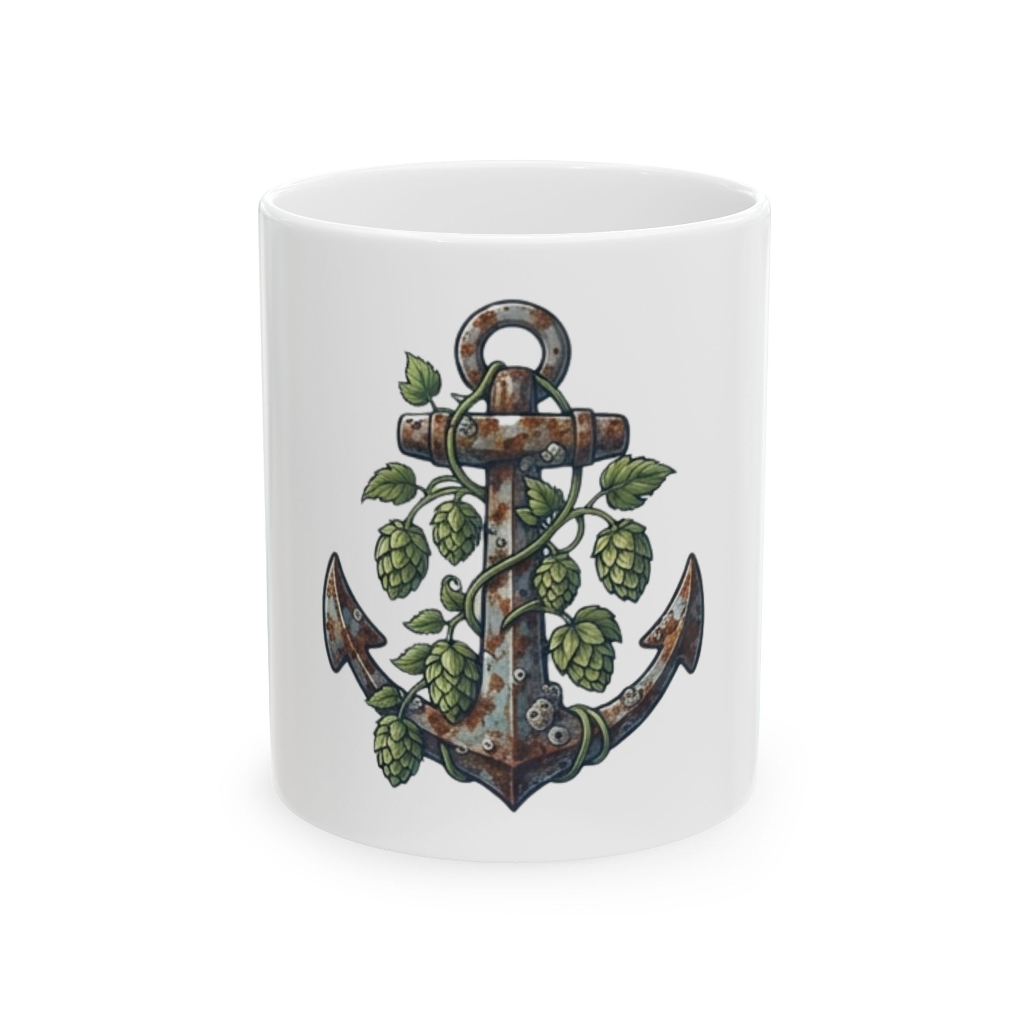 "Rusty Anchor Brewing" White Ceramic Mug — Graphic