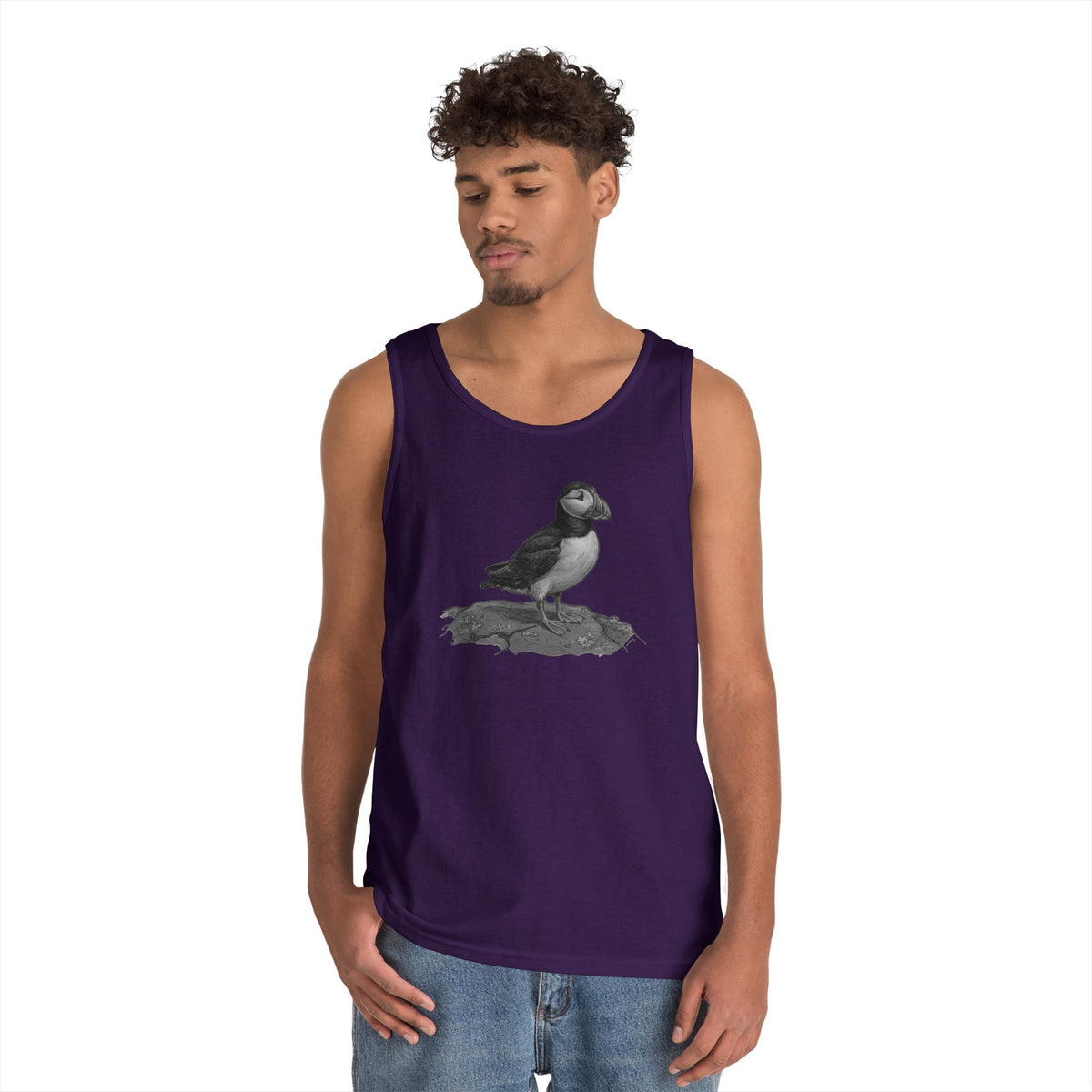 "Pencil Sketch Art Puffin" Tank Top