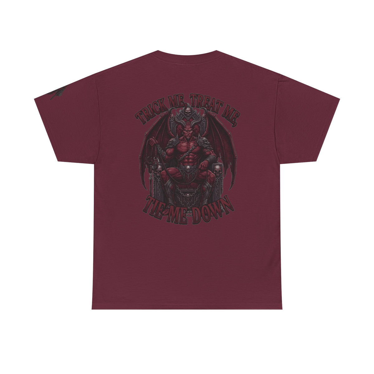 Color: Maroon | Trick Me Treat Me Tie Me Down Premium Graphic Tee