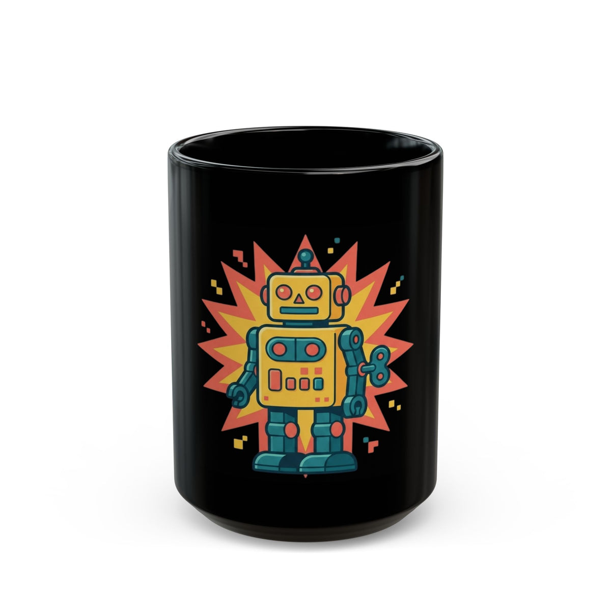 "Toy Robot" Black Ceramic Mug