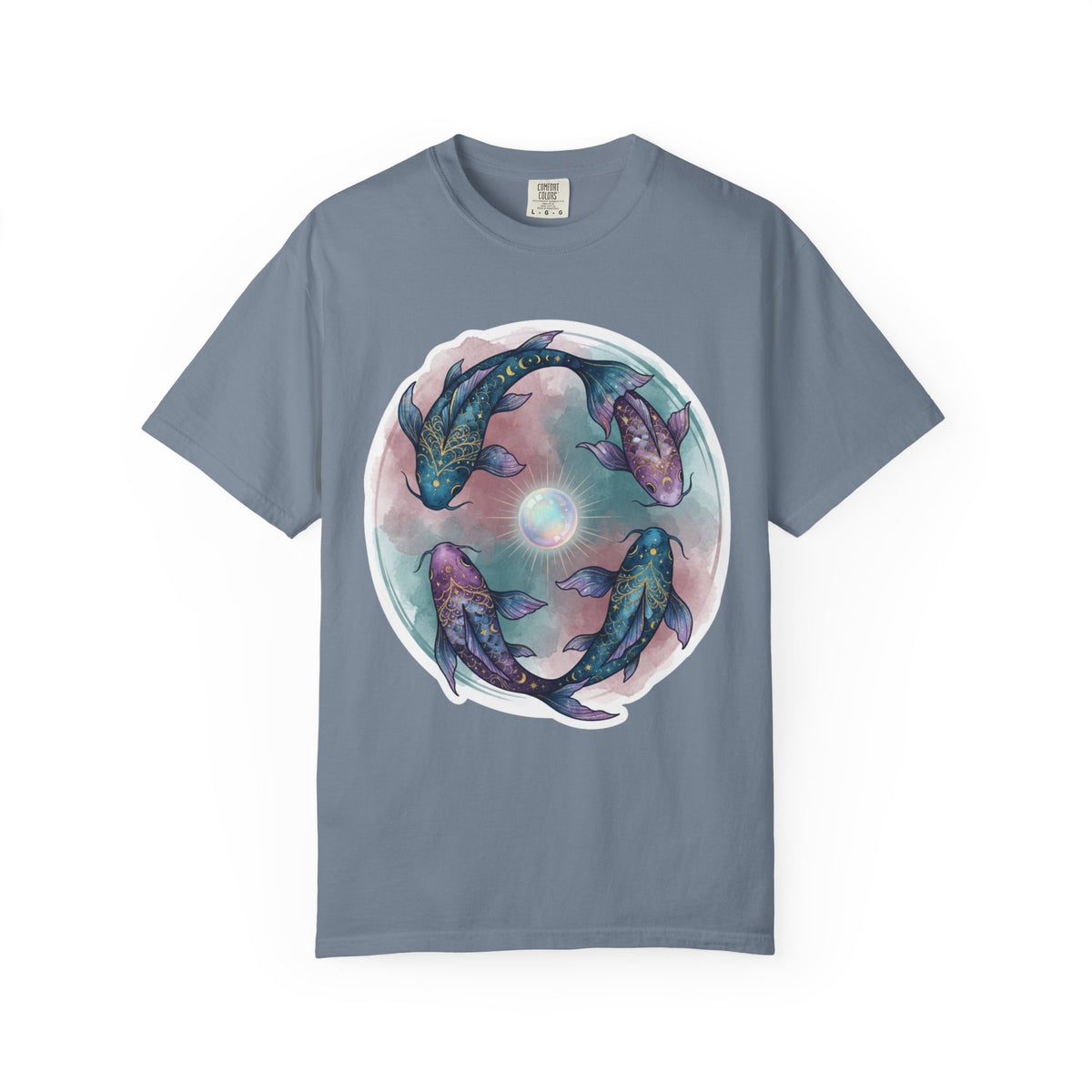 "Pisces The Infinite Fish" Unisex Garment-Dyed Tee