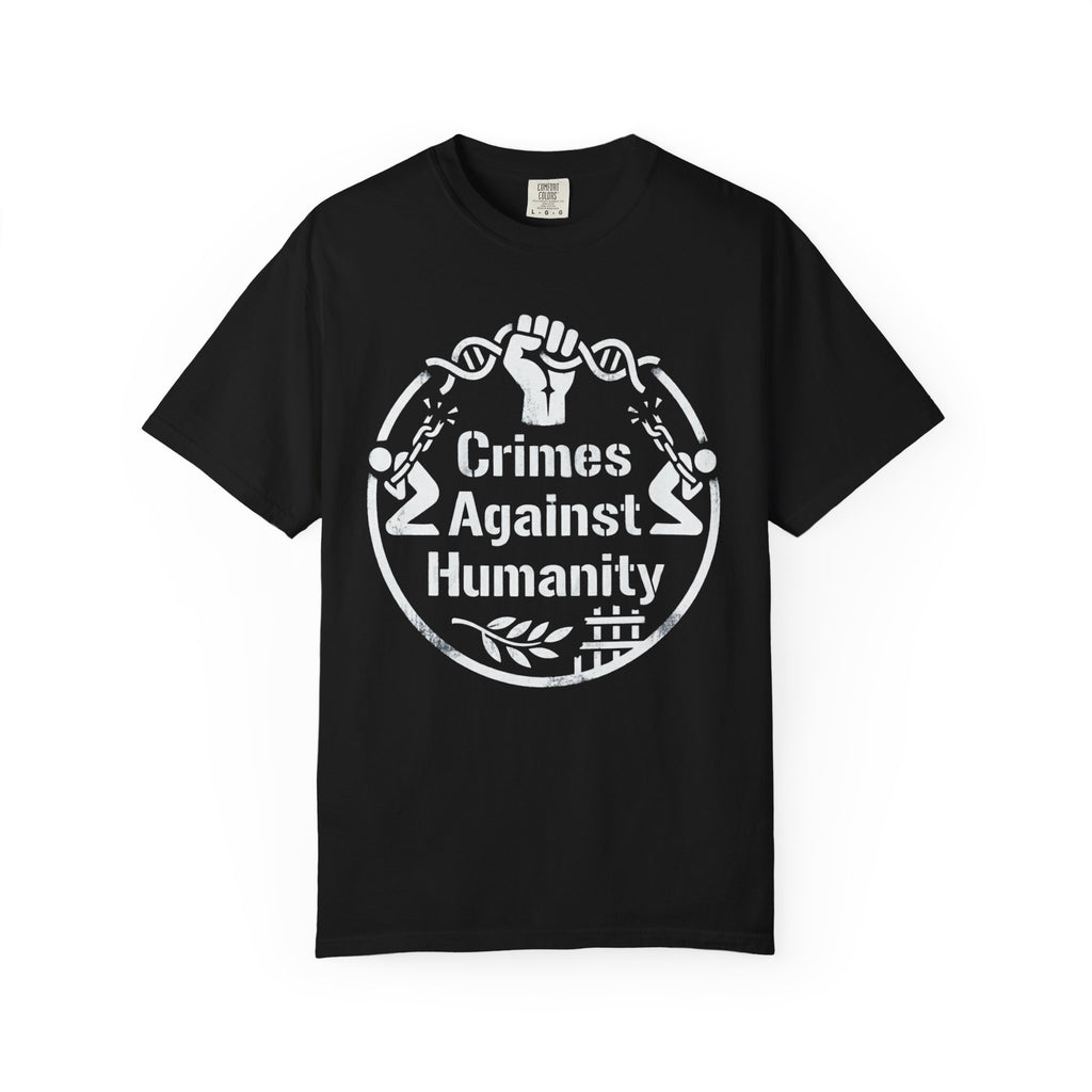 "Crimes Against Humanity" Unisex Garment-Dyed Tee