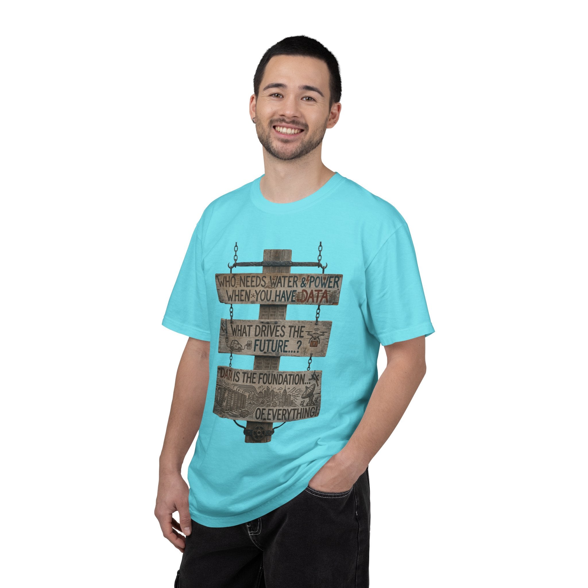 "Who Needs Water and Power" Unisex Garment-Dyed T-shirt
