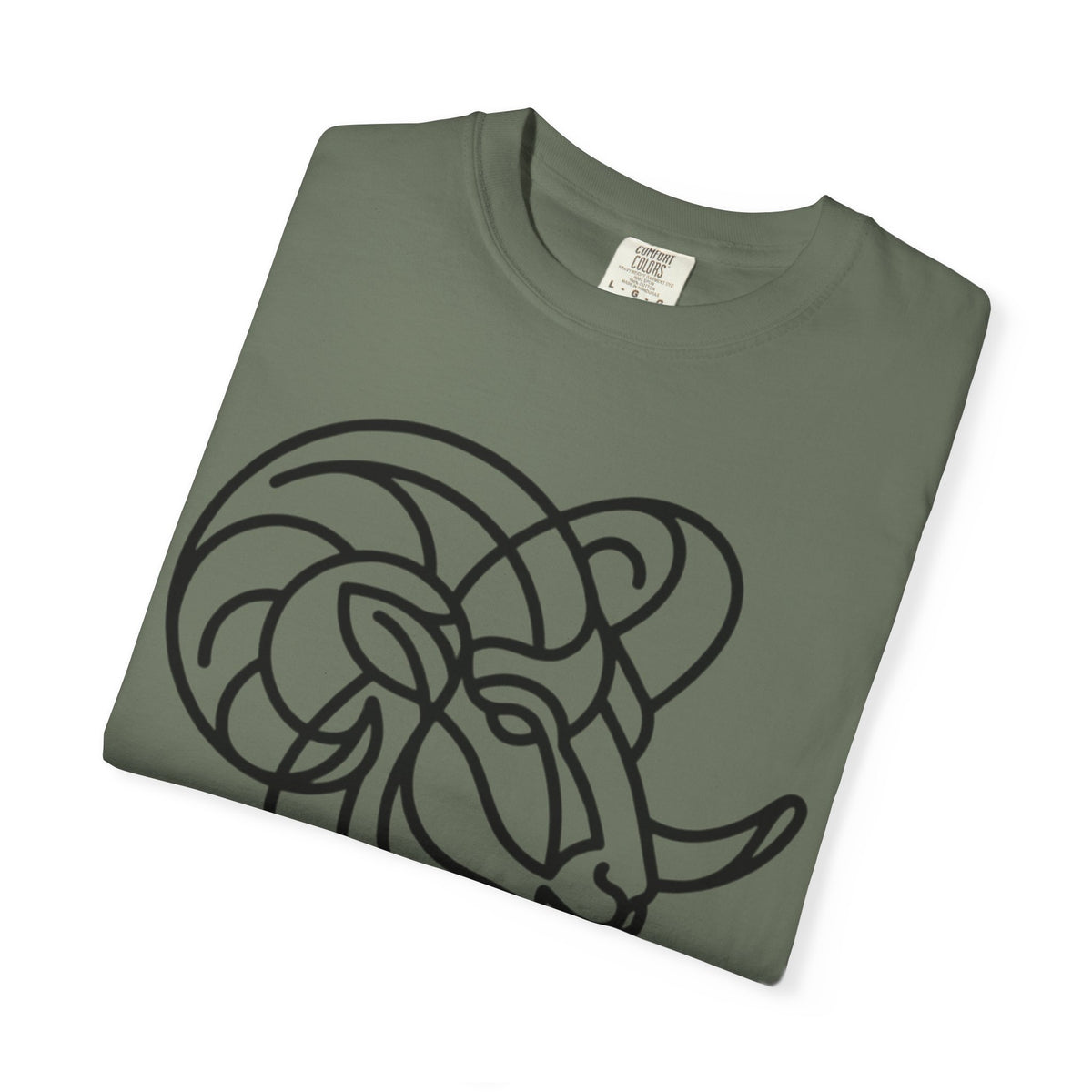 "Aries The Minimalist Ram" Unisex Garment-Dyed Tee