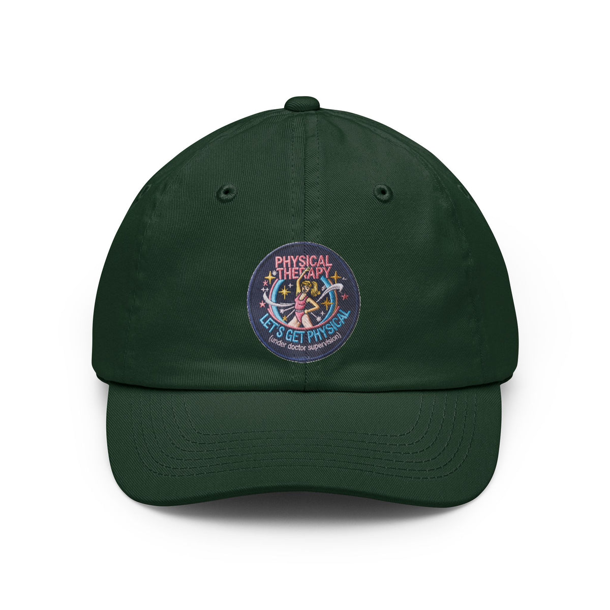 Color: Forest Green | Let's Get Physical Dad Hat — Graphic