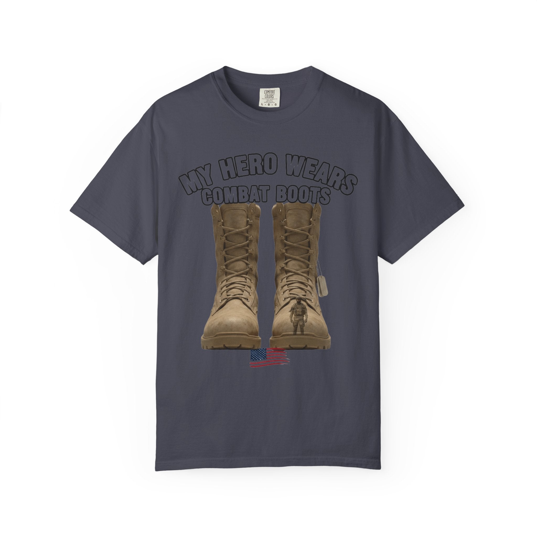 "My Hero Wears Combat Boots" Unisex Garment-Dyed T-shirt