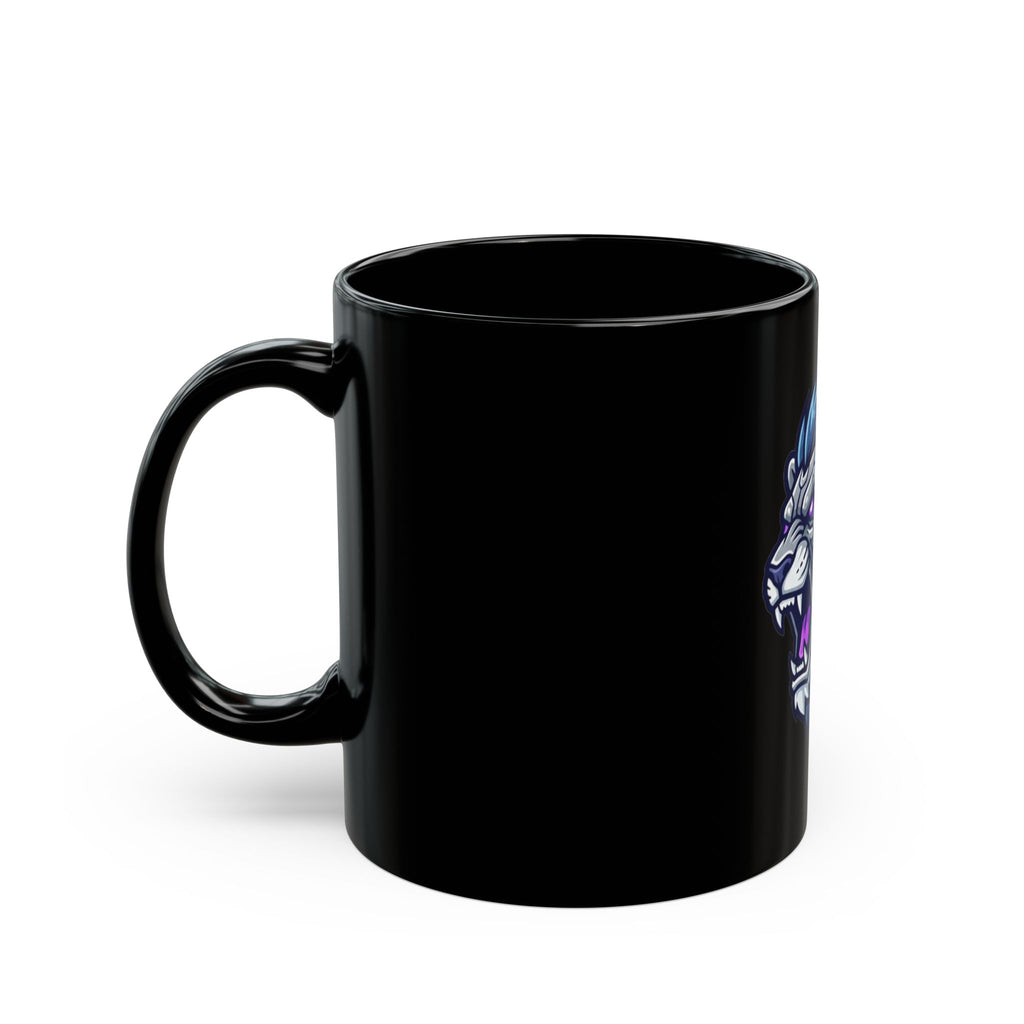 "Cyber Lion" Black Ceramic Mug — Graphic