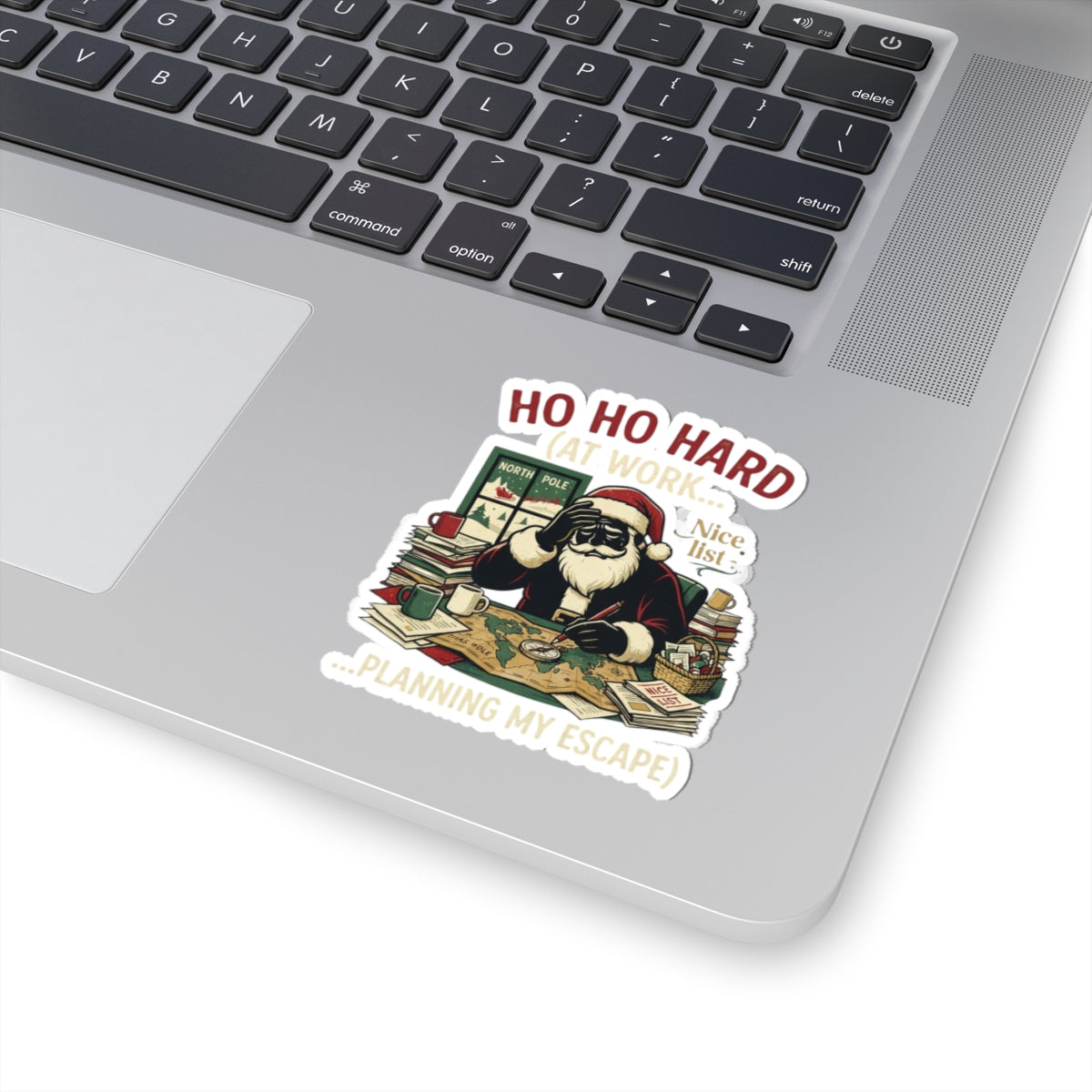 "Ho Ho Hard At Work" Sticker — Main