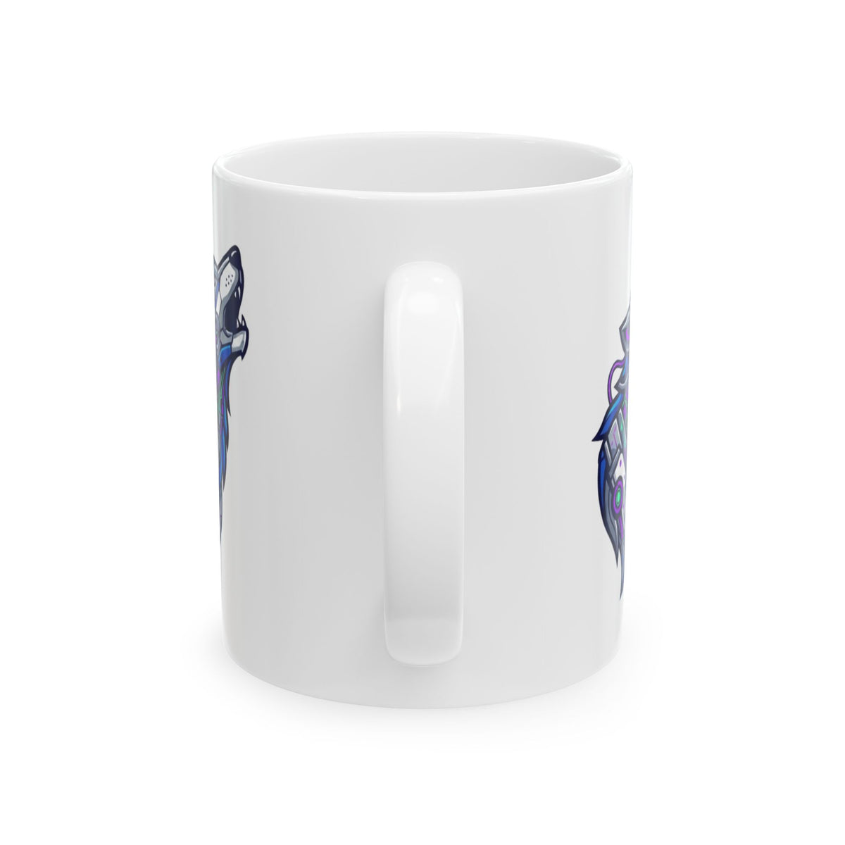 "Cyber Wolf" White Ceramic Mug