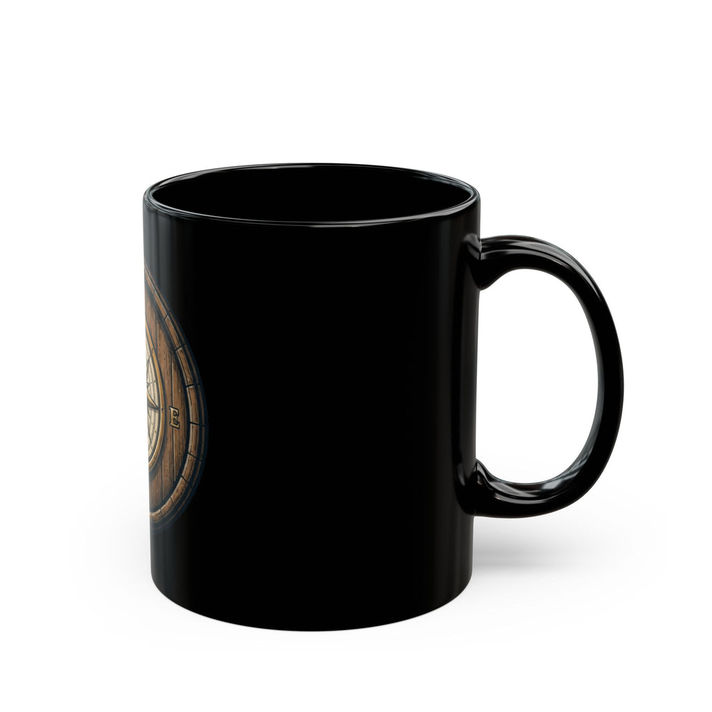 "Barrel & Compass Brewing" Black Ceramic Mug — Graphic
