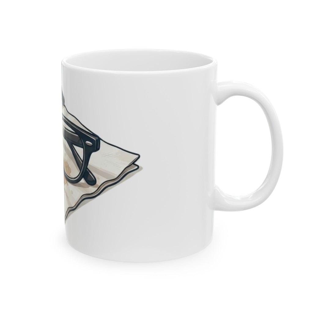 "Alibi Amber Ales" White Ceramic Mug — Graphic