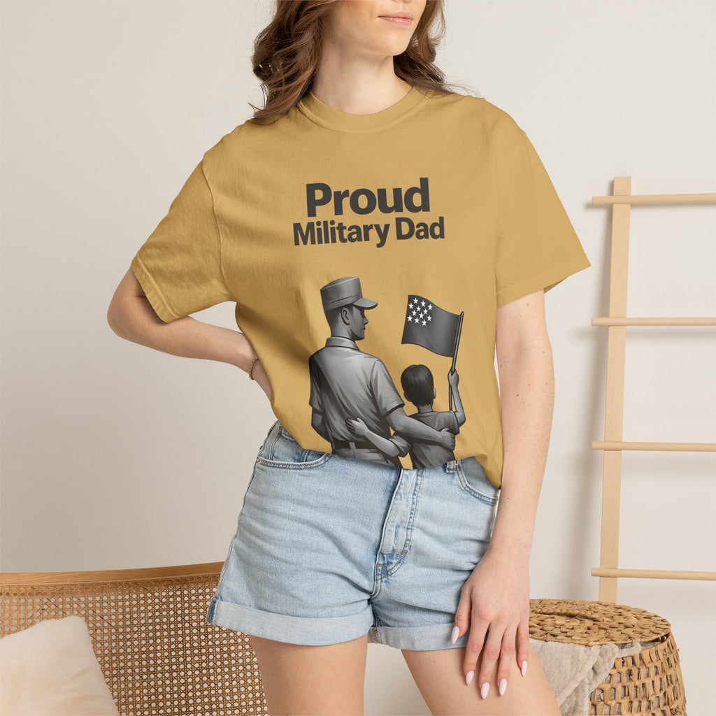 "Proud Military Dad" Unisex Garment-Dyed T-shirt