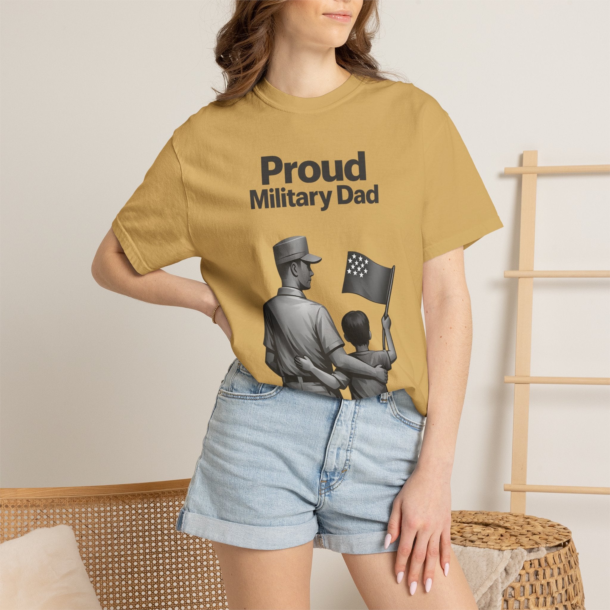 "Proud Military Dad" Unisex Garment-Dyed T-shirt