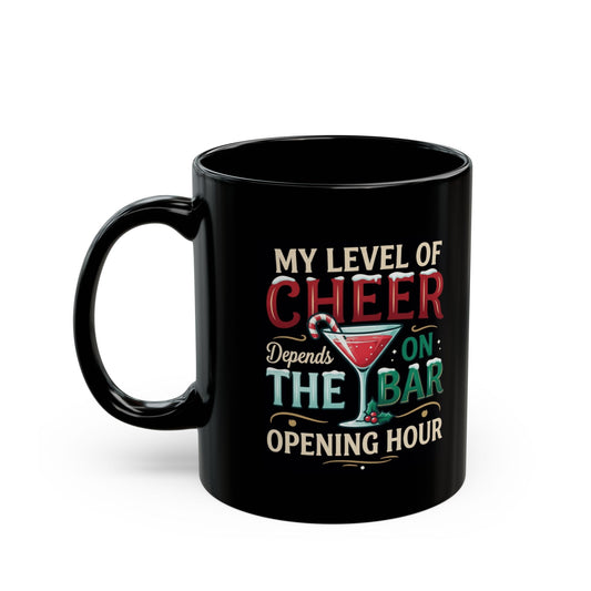 "Christmas Cheer" Black Ceramic Mug