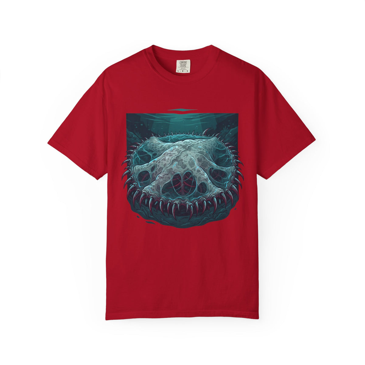 Color: Red | El Cuero-The Hide (South American Folklore) Unisex Garment-Dyed Tee
