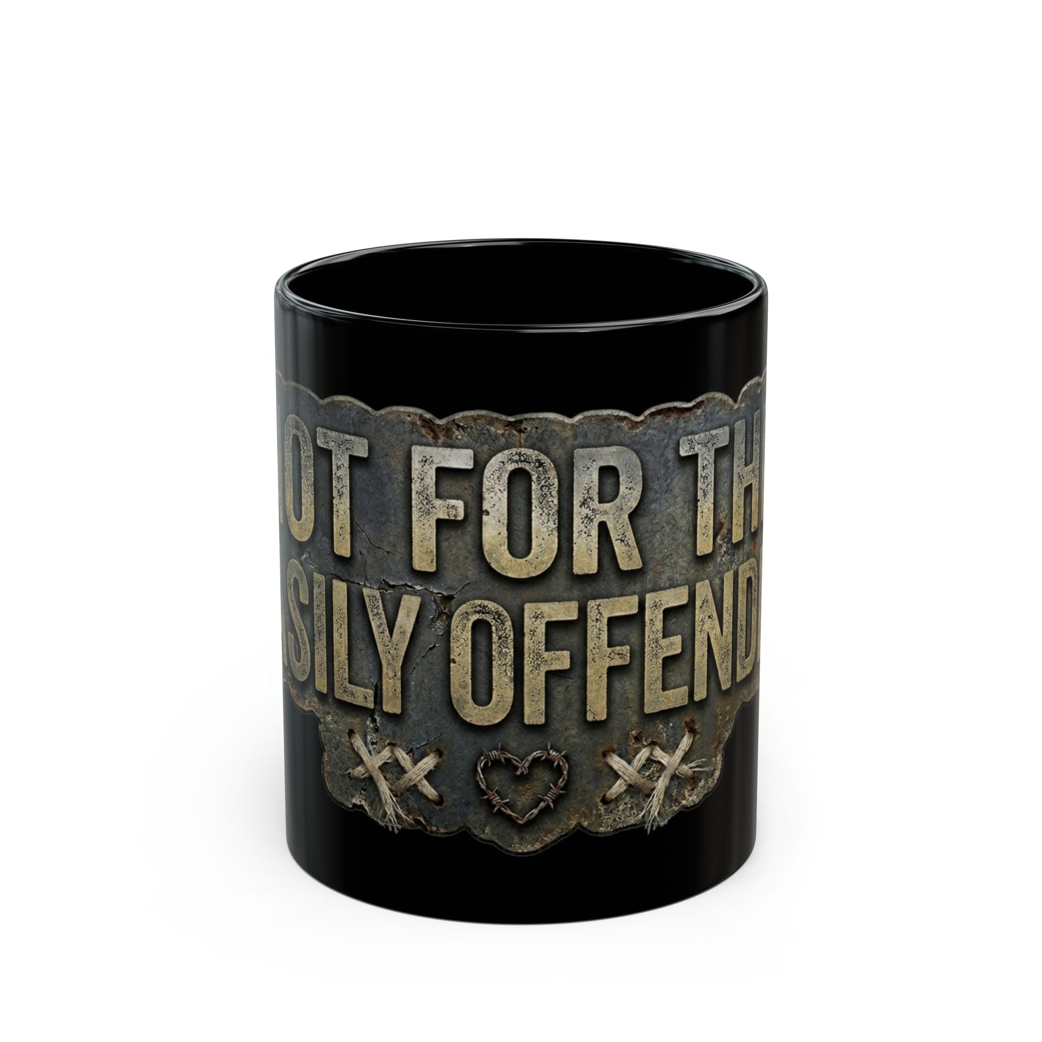 "Not for the Easily Offended" Black Ceramic Mug