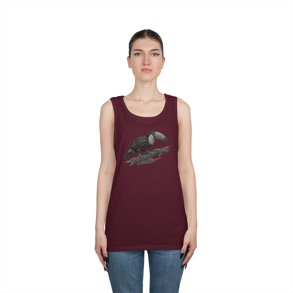 "Pencil Sketch Art Toucan" Tank Top