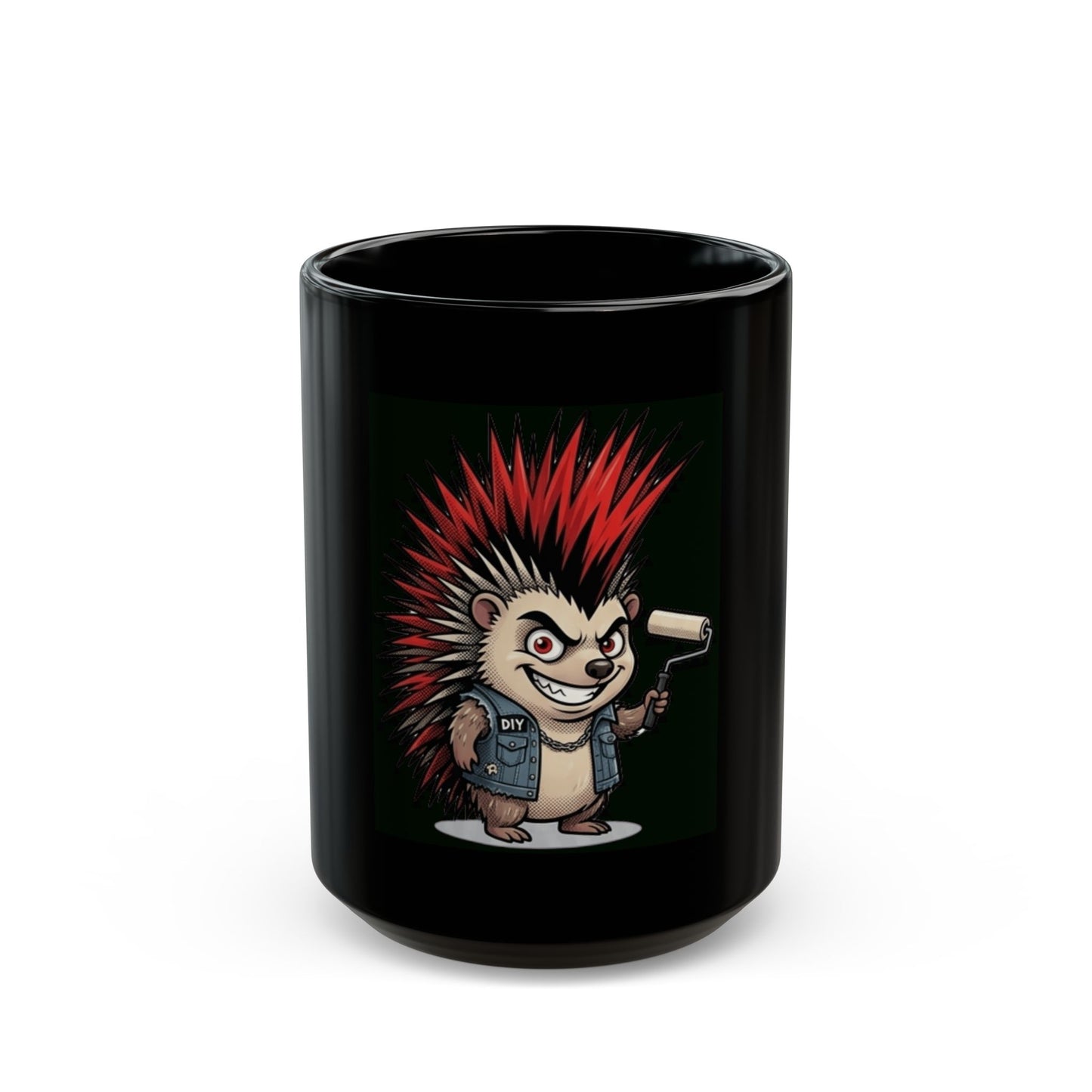 "Punkupine" Black Ceramic Mug