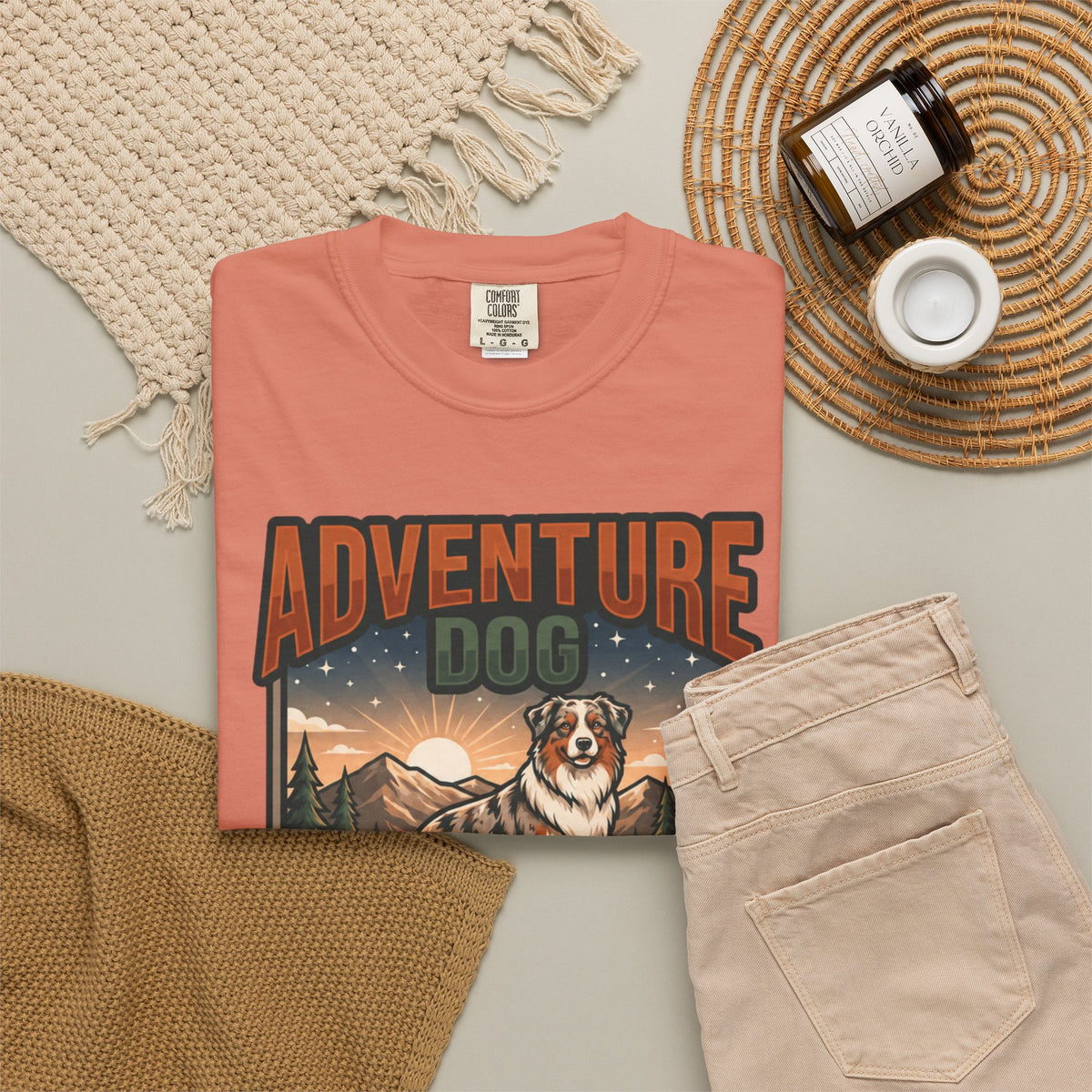 "Adventure Dog" Unisex Garment-Dyed Tee