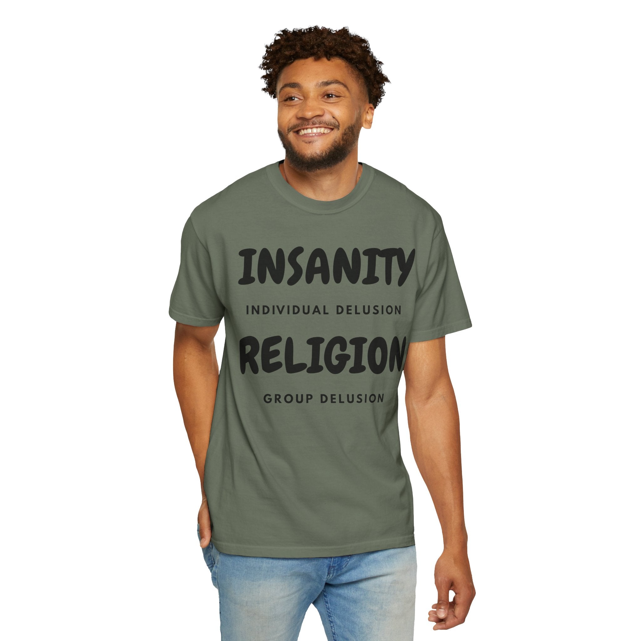 "Insanity Religion" Unisex Garment-Dyed Tee