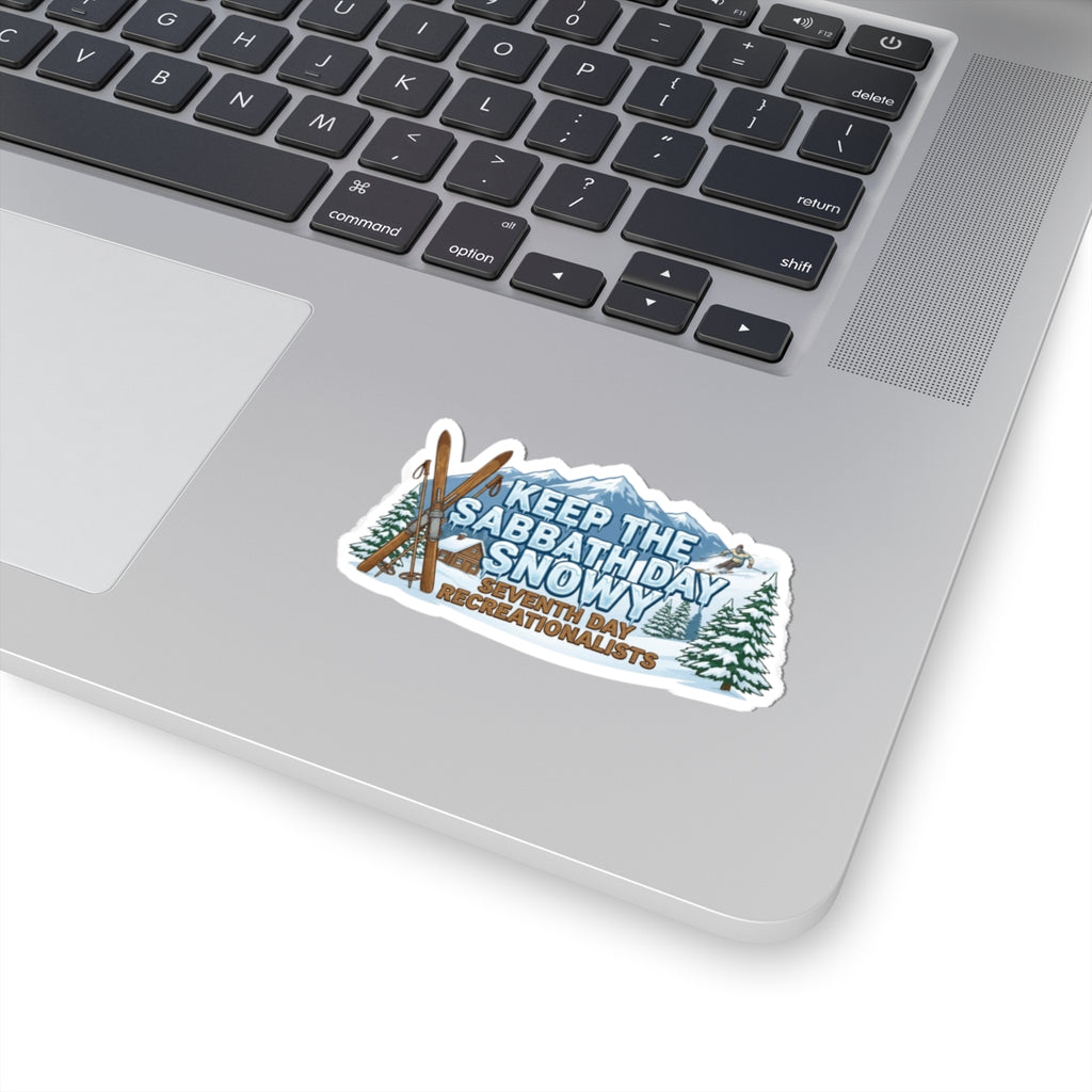 Ski Sabbath: My Church Has Powder | Kiss-Cut Sticker — AttitudeShirts