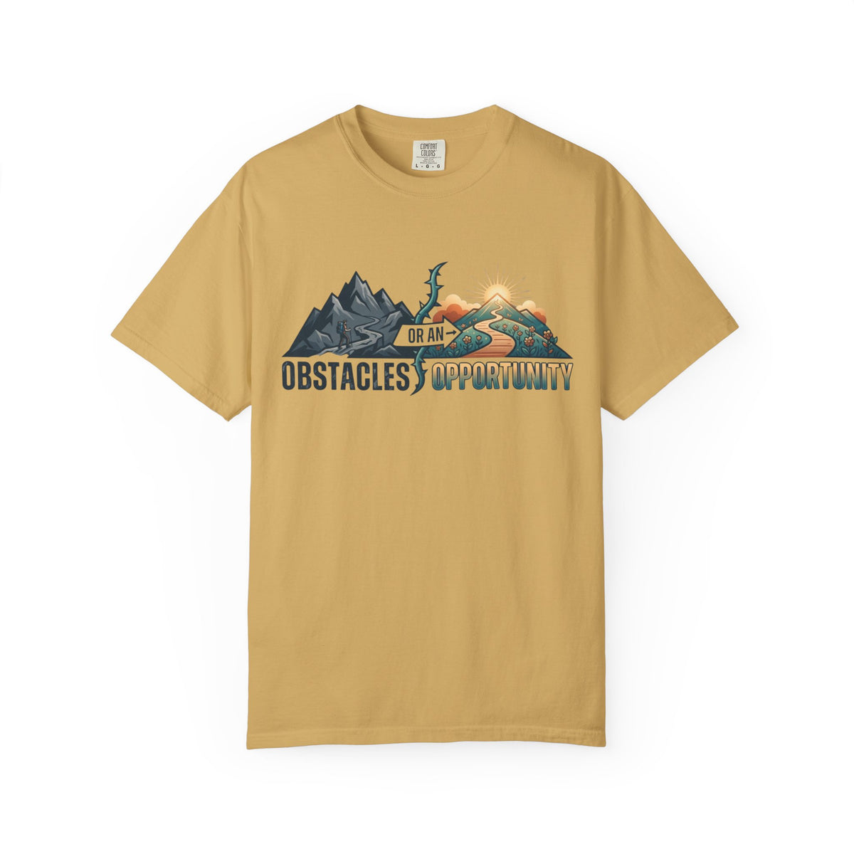 Color: Mustard | Obstacle Or An Opportunity Unisex Garment-Dyed Tee