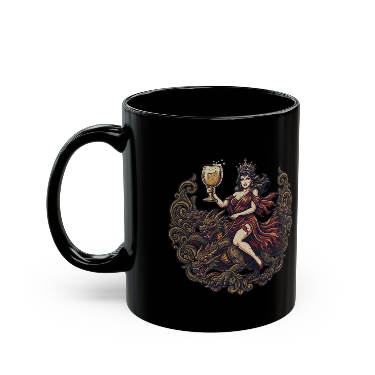 "Good Book Series Whore of Babylon" Black Ceramic Mug — Graphic