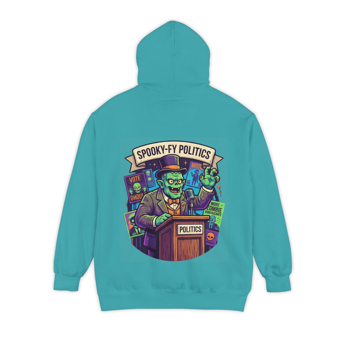 Color: Seafoam | Spooky-Fy Politics Garment-Dyed Hoodie
