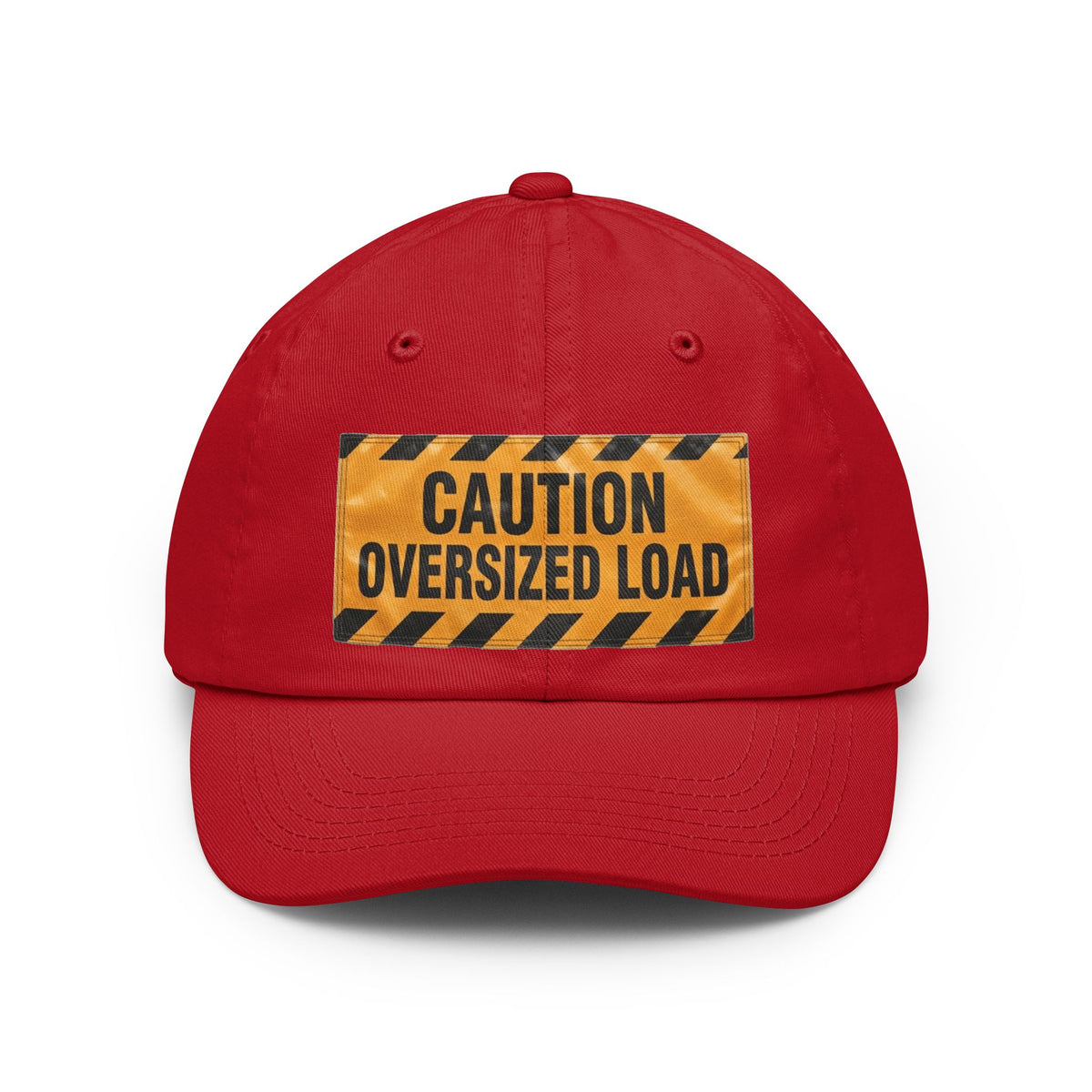 Color: Red | Caution Oversized Load Cap