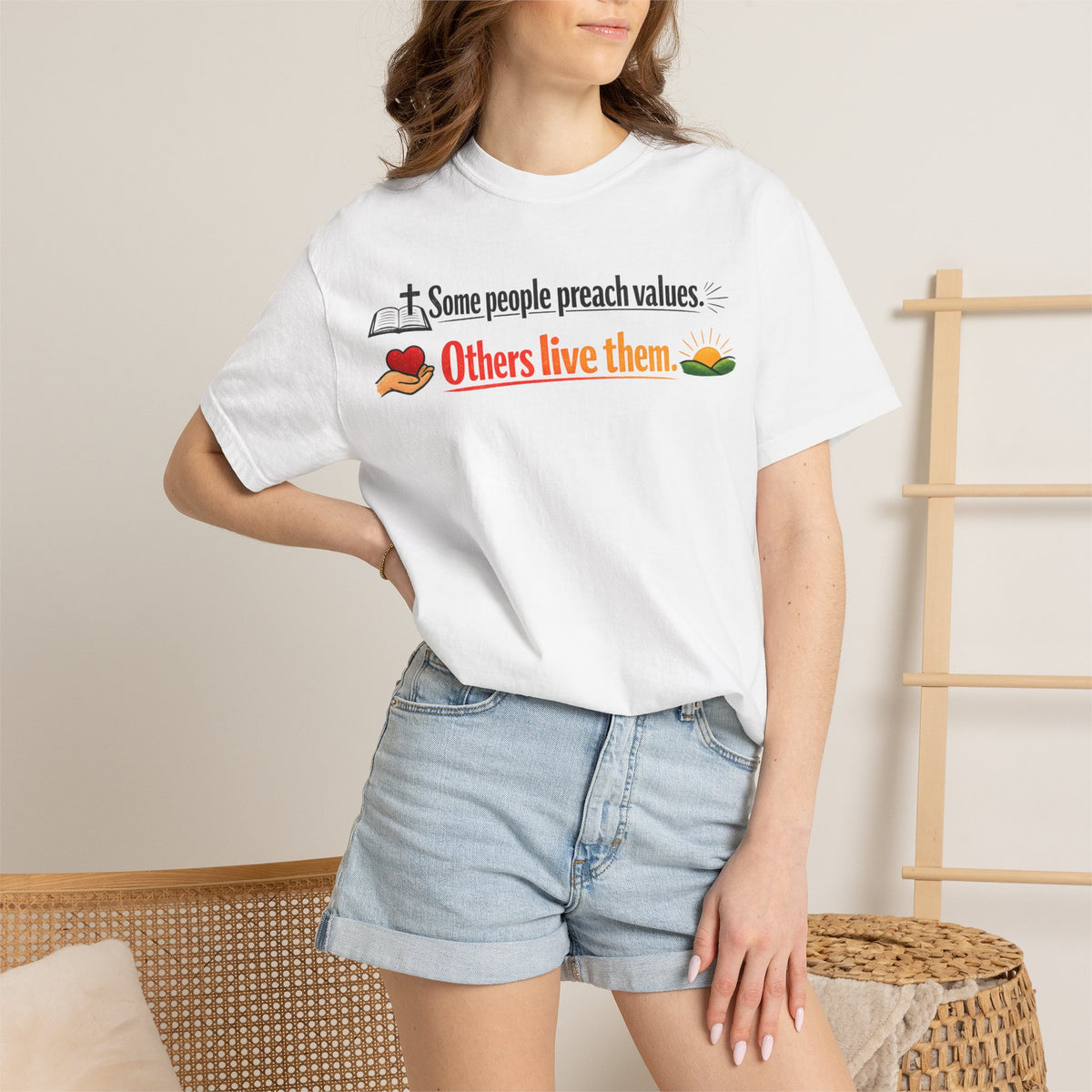 "Some People Preach Values" Unisex Garment-Dyed T-shirt