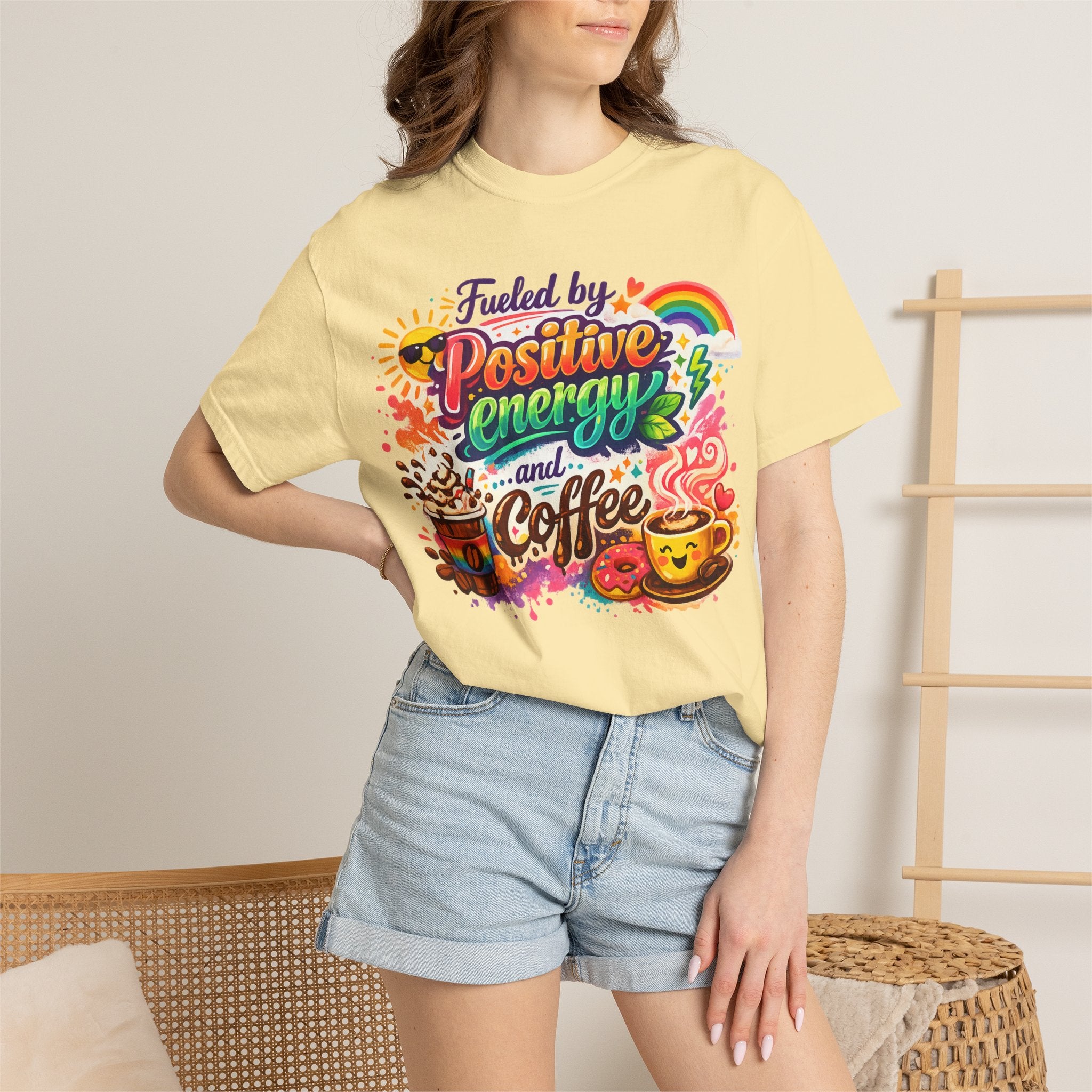 "The Caffeine-Induced Optimist" Unisex Garment-Dyed T-shirt