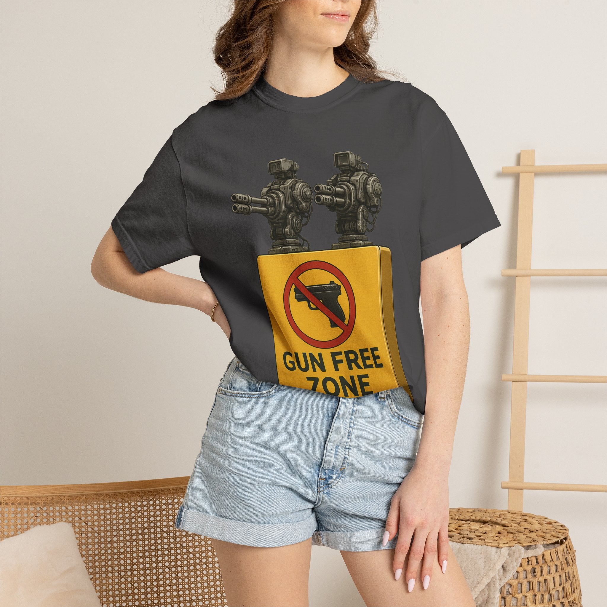 "Gun Free Zone: Unisex Garment-Dyed T-shirt