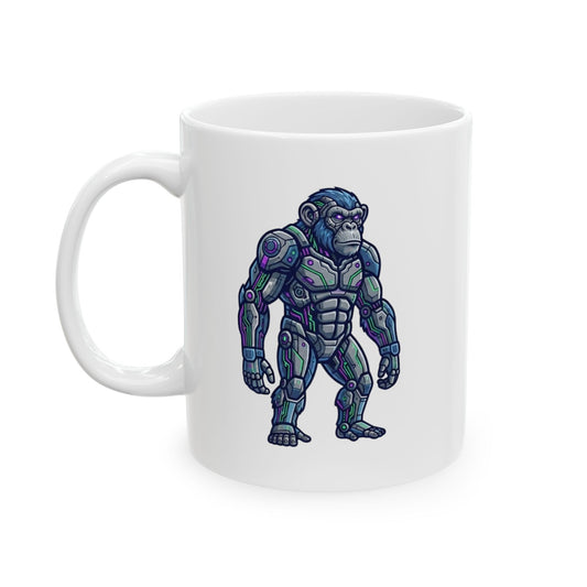 "Cyber Chimp" White Ceramic Mug