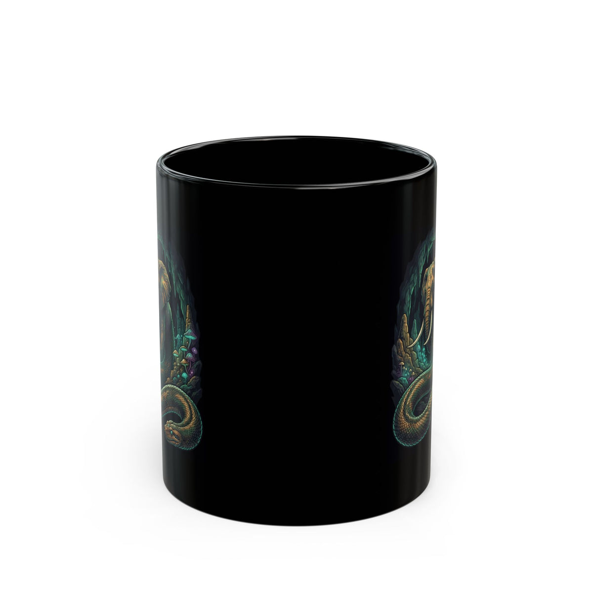 "Grootslang (South African Mythology)" Black Ceramic Mug