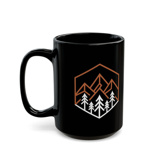 "Peaks" Black Ceramic Mug