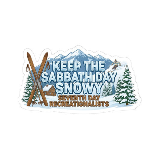Ski Sabbath: My Church Has Powder | Kiss-Cut Sticker — AttitudeShirts