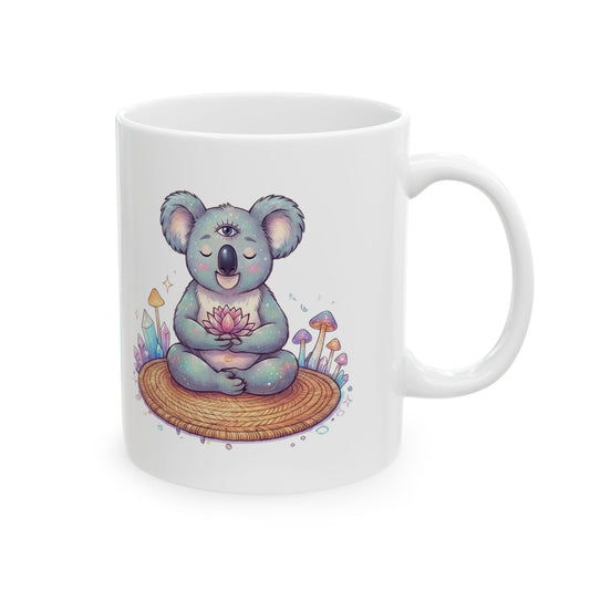"Hippy Koala" White Ceramic Mug