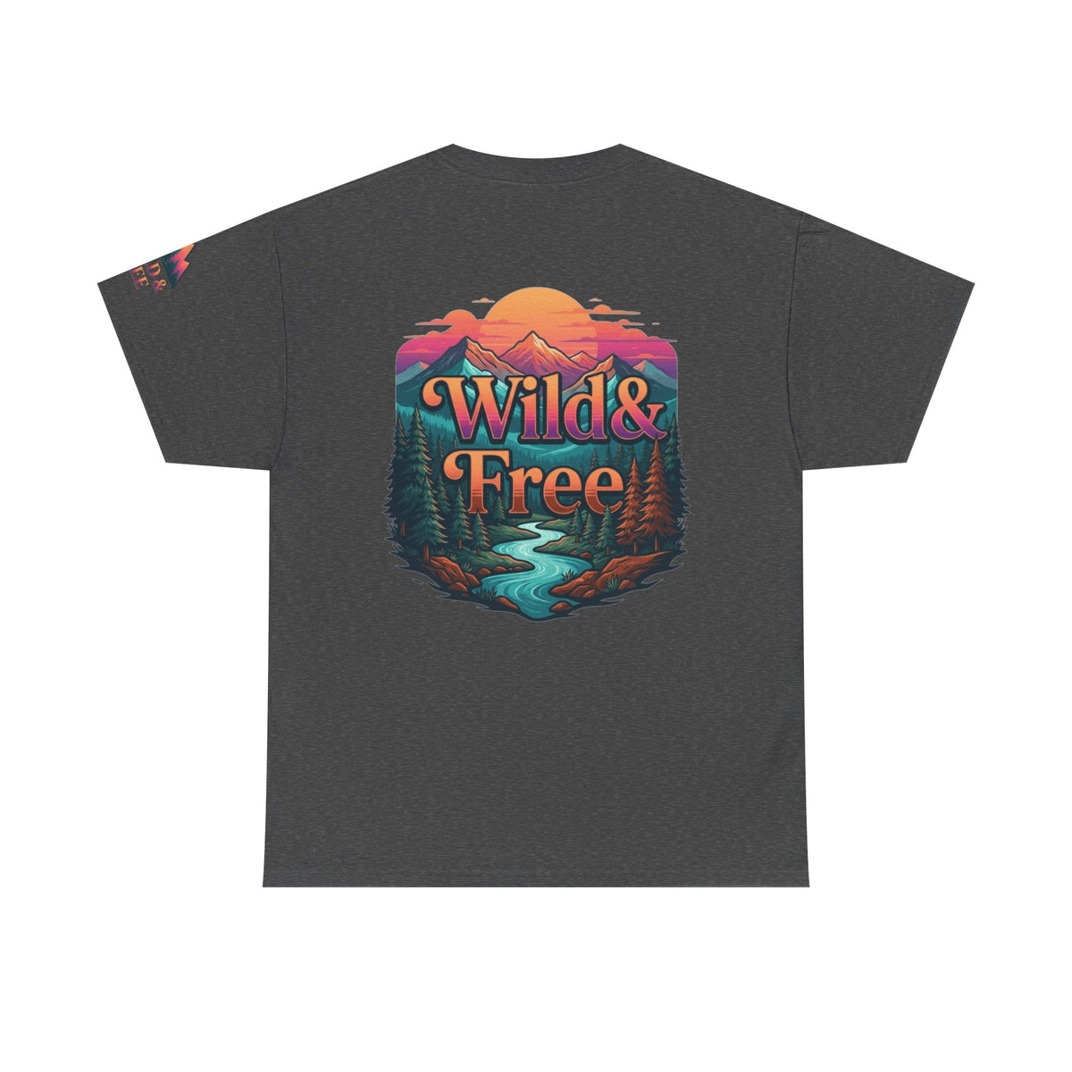 Color: Dark Heather | Wild & Free Premium Graphic Tee
