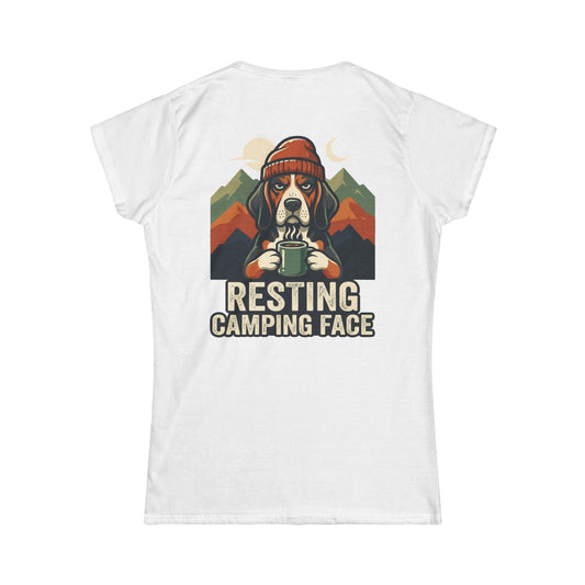 Color: White | Resting Camping Face Women's Tee