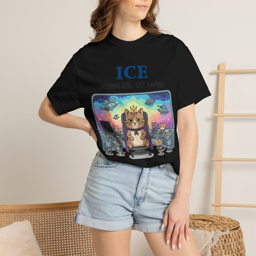 "ICE (Intergalactic Cat Empire)" Unisex Garment-Dyed T-shirt