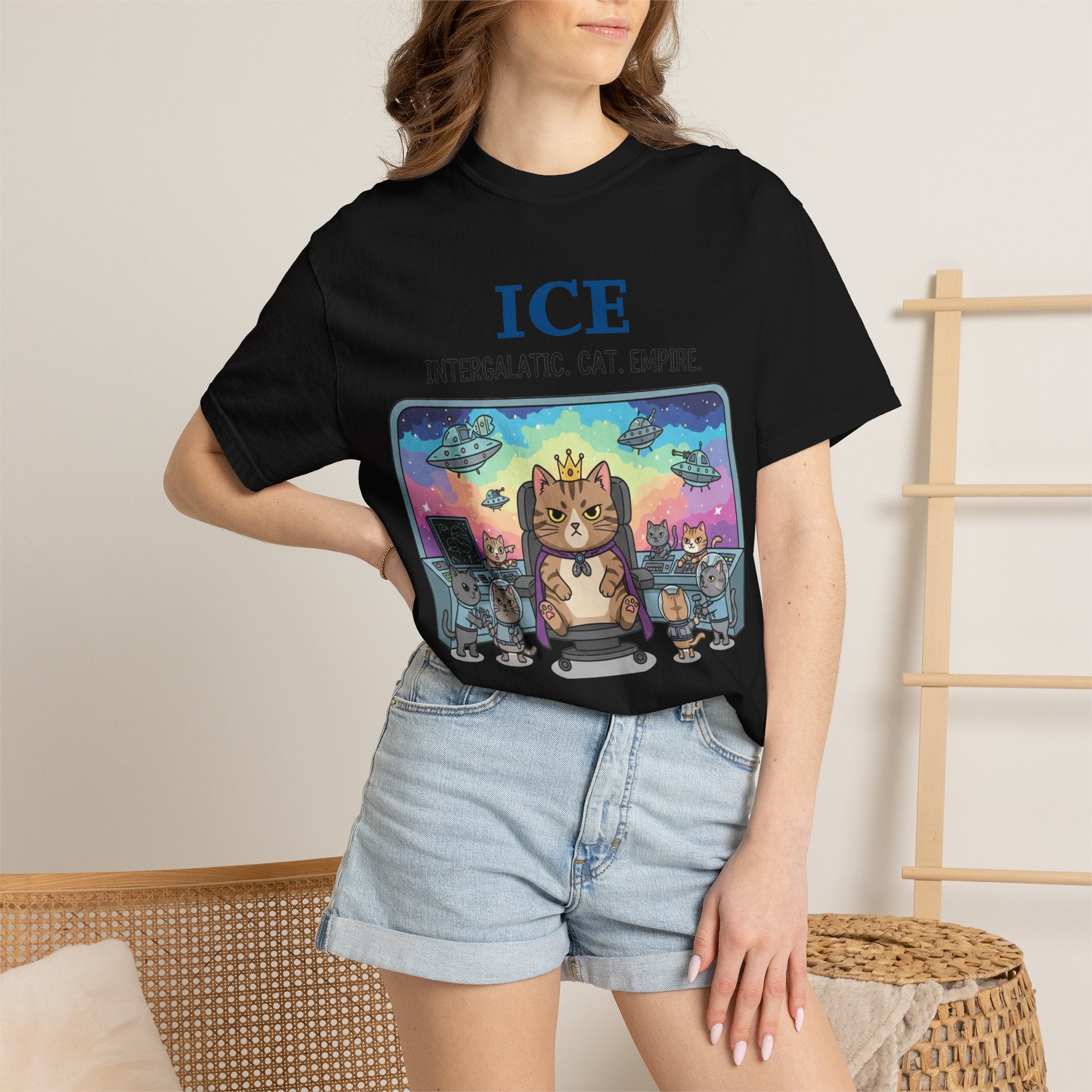 "ICE (Intergalactic Cat Empire)" Unisex Garment-Dyed T-shirt