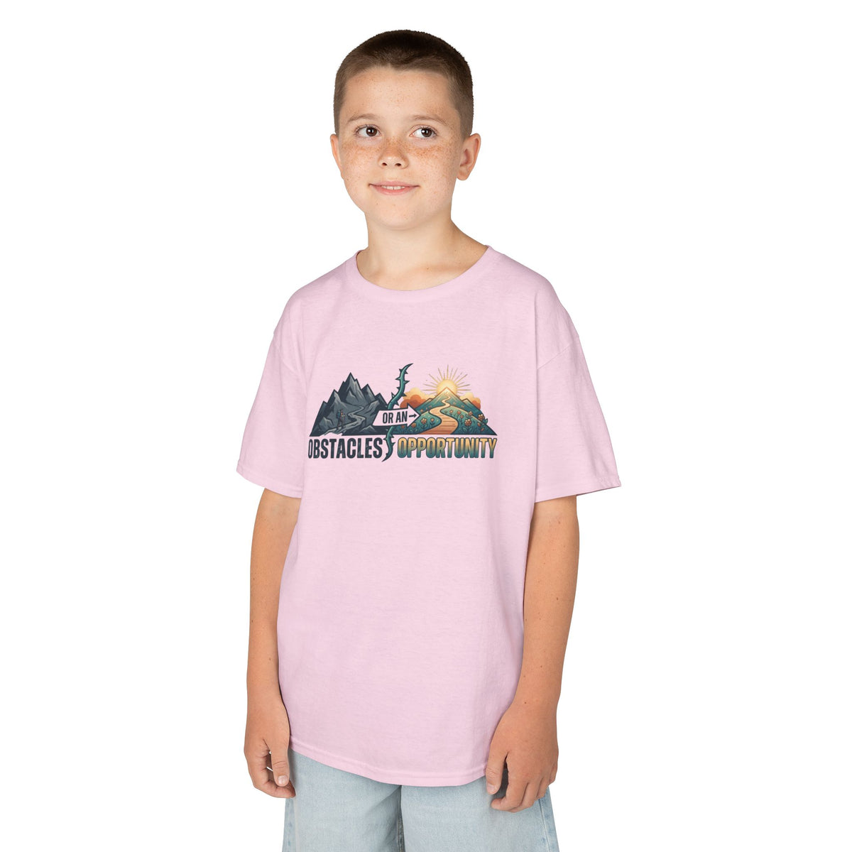 Color: Light Pink | Obstacle Or An Opportunity Kids Tee