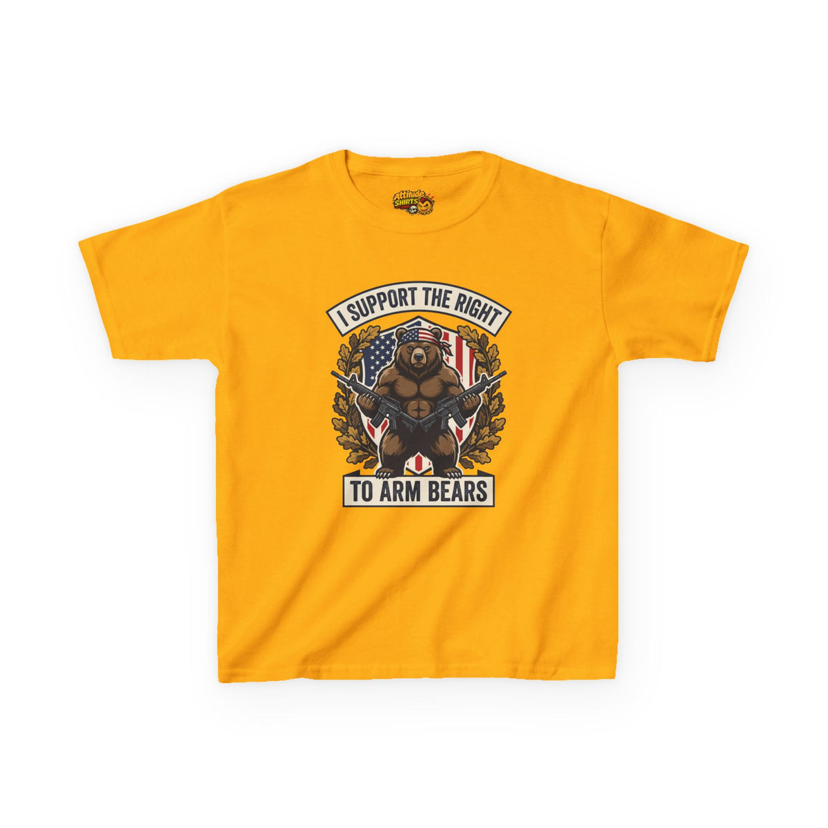 Kids T‑Shirt — "I Support The Right To Arm Bears" Patriotic Bear Graphic Tee