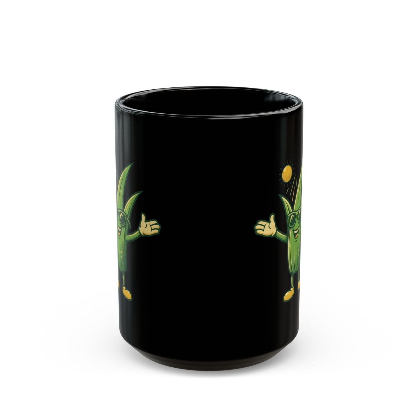 "If You're Grass You're Very Happy" Black Ceramic Mug — Graphic
