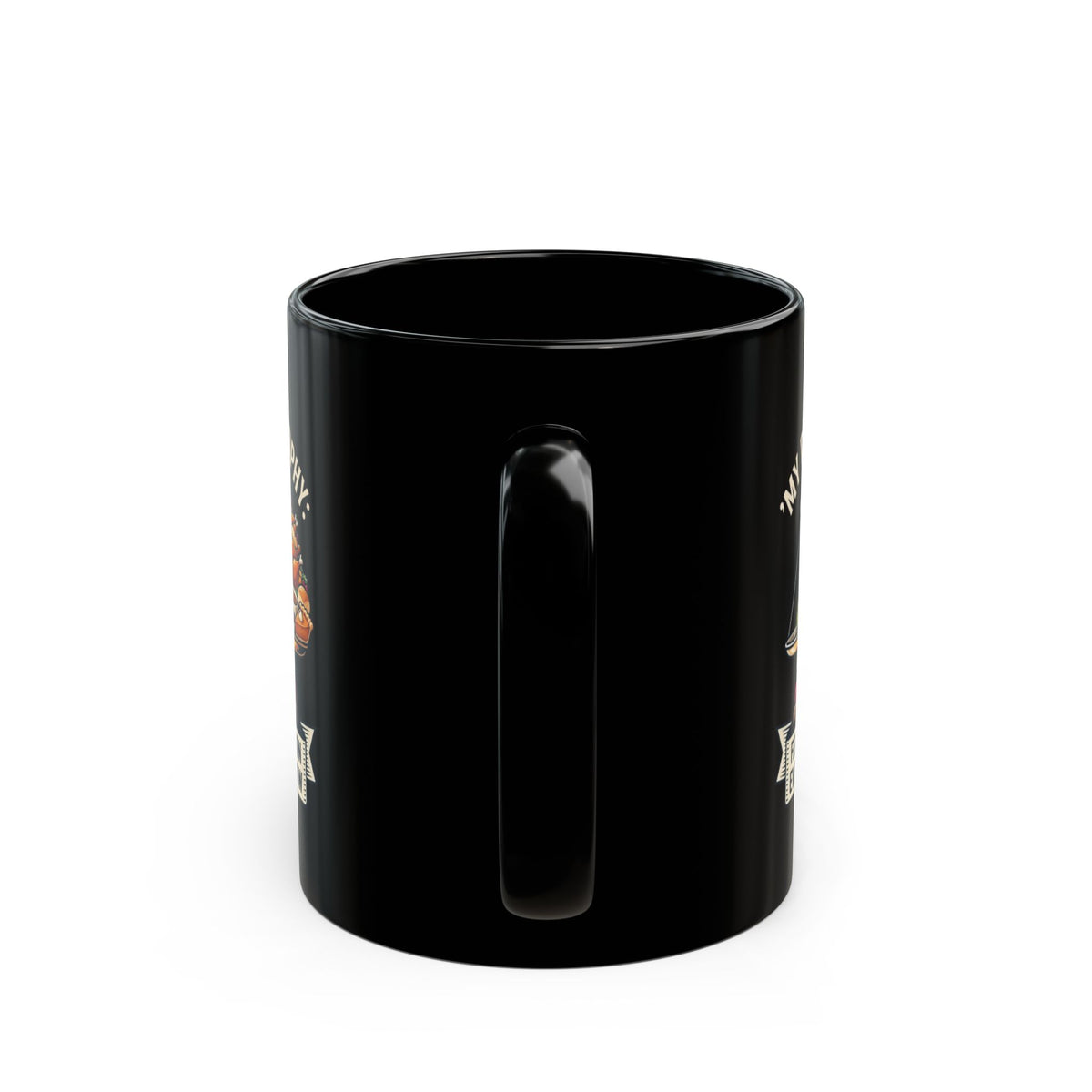 "My Diet Philosophy" Black Ceramic Mug