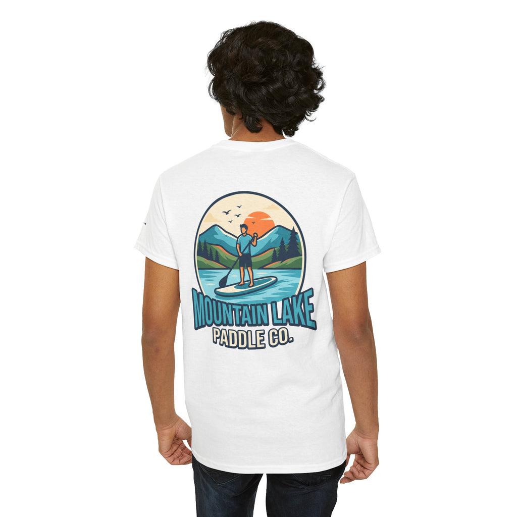 "Mountain Lake Paddle Board" Premium Graphic Tee