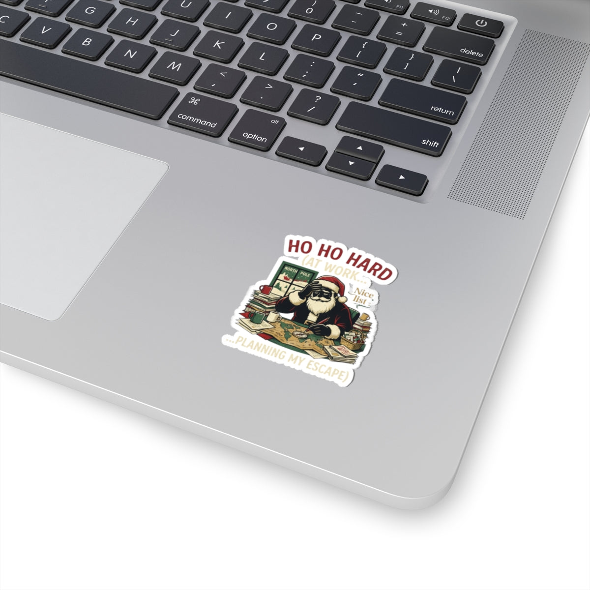 "Ho Ho Hard At Work" Sticker — Main