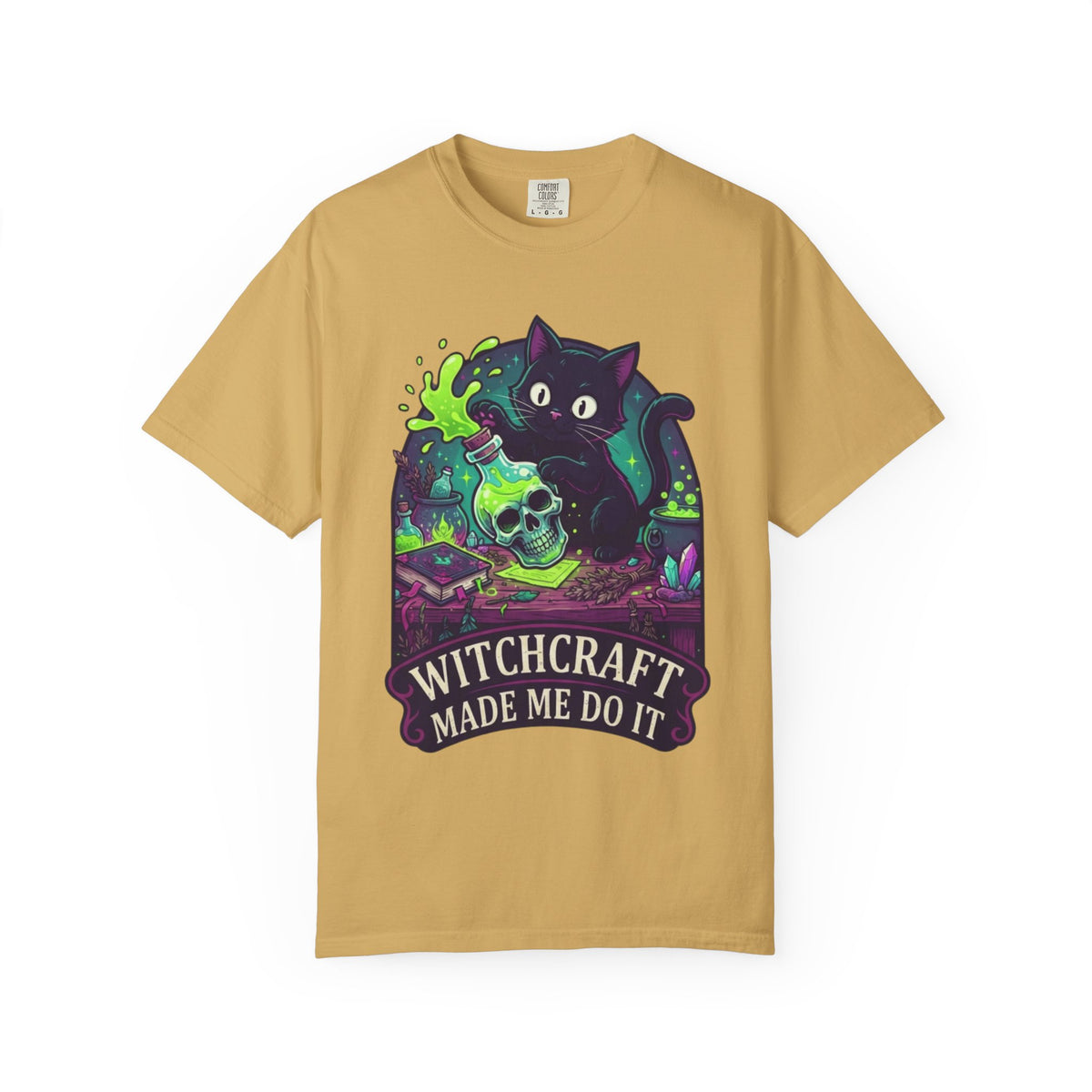 Color: Mustard | Witchcraft Made Me Do It Unisex Garment-Dyed Tee