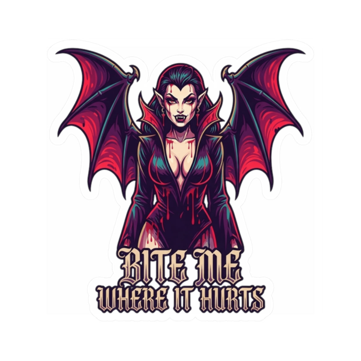 "Bite Me Where It Hurts" Sticker — Main